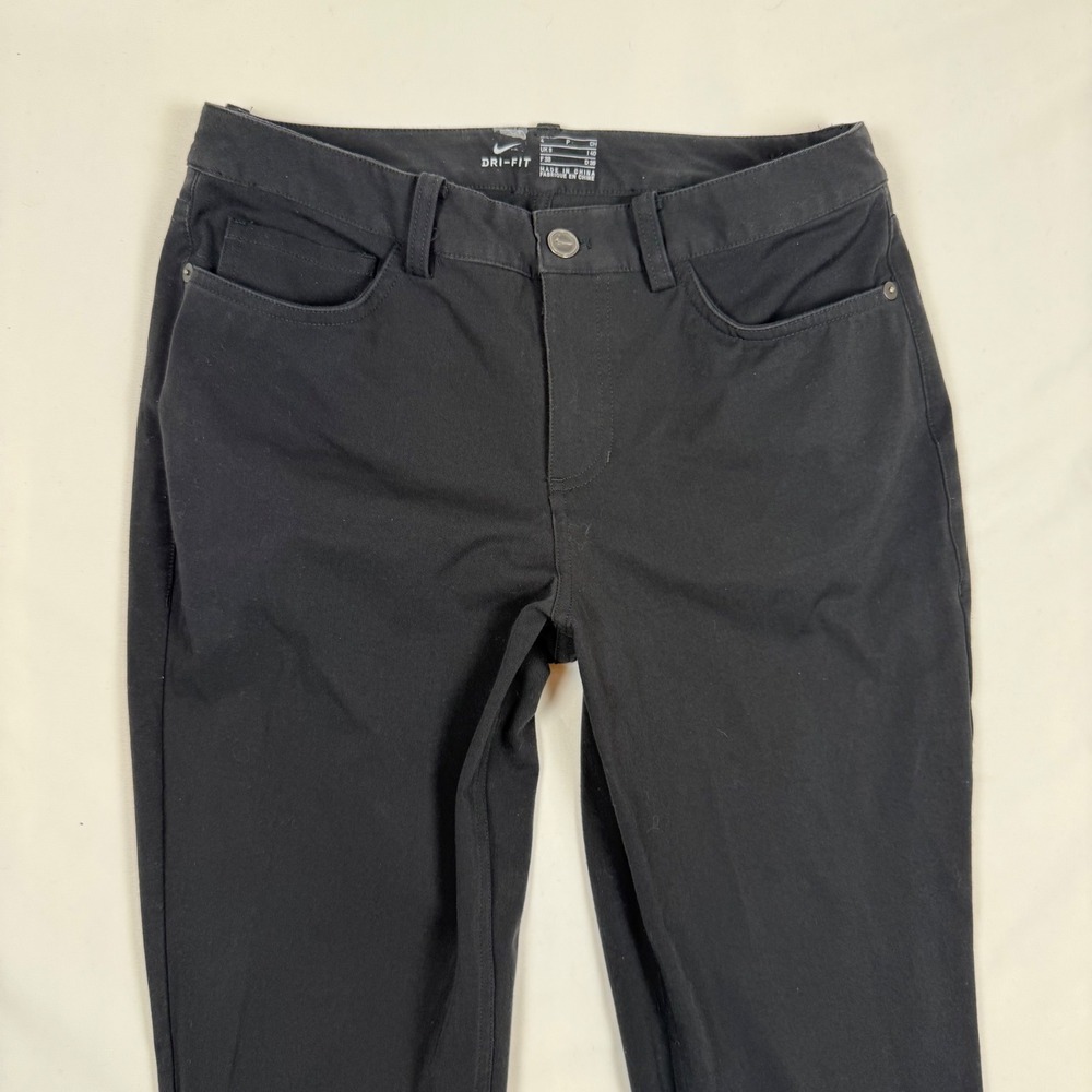 Nike Dri-Fit Womens Black Golf Pants 884932-010 Size 4 Stretch Slim Fit